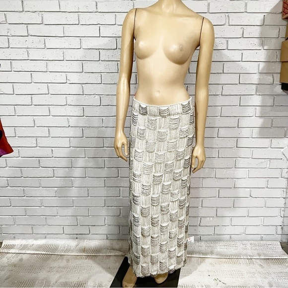 Asos Edition Drape Bead and Pearl Plaid Midi Skirt - Picture 2 of 10